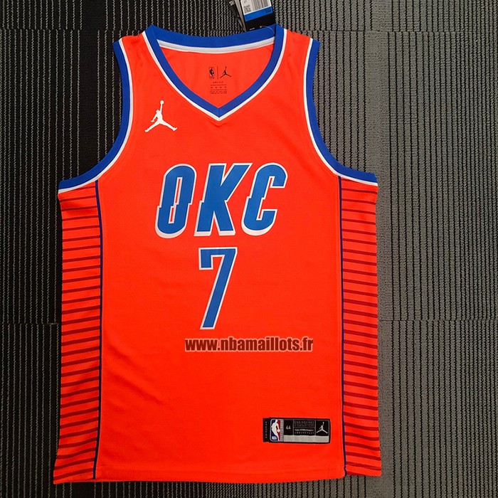 Maillot Oklahoma City Thunder Darius Bazley NO 7 Statement 2021 Orange
